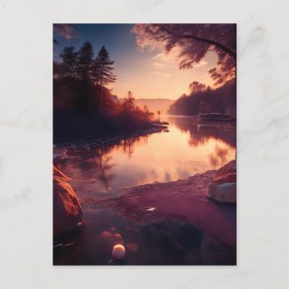 Morning Sunrise Over a Peaceful Lake