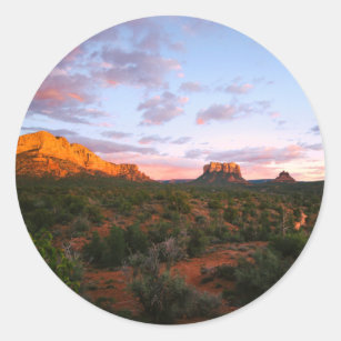 Morning Sunrise Sedona Arizona Desert Classic Round Sticker