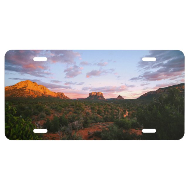 Morning Sunrise Sedona Arizona Desert License Plate (Front)