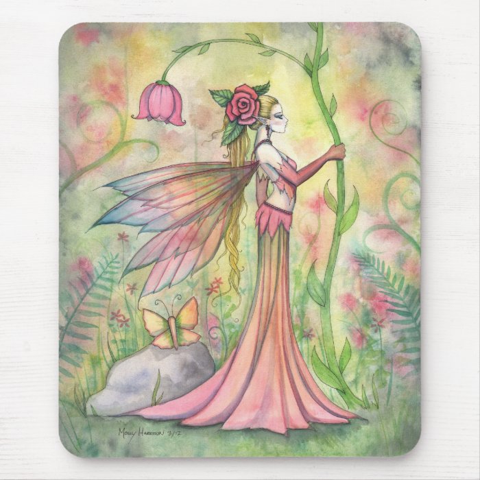 Morning Sunshine Flower Fairy Art Fantasy Mouse Pad