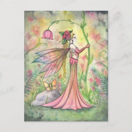Morning Sunshine Flower Fairy Art Fantasy Postcard