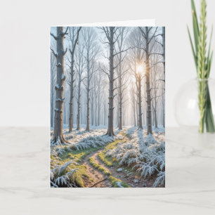 Morning Sunshine in Frosty Forest Card