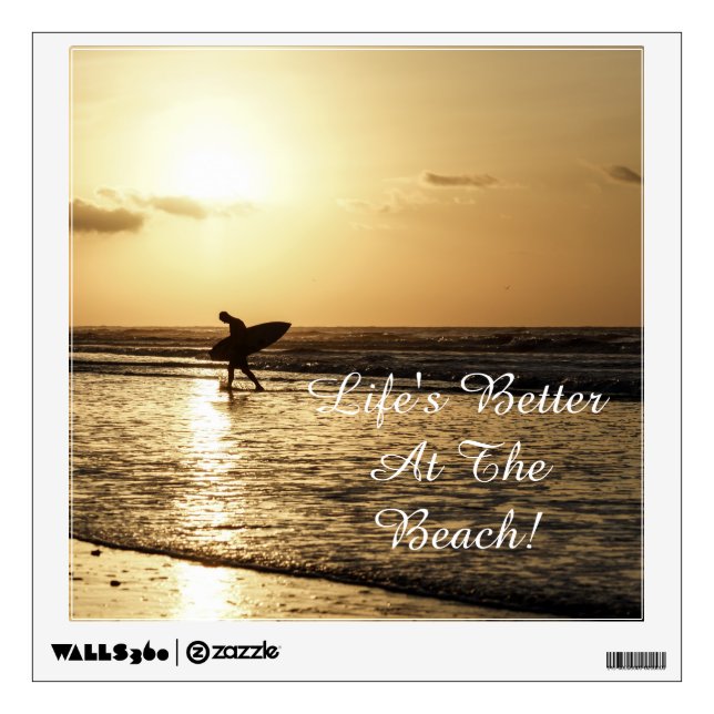 Morning Surfer Wall Sticker (Front)