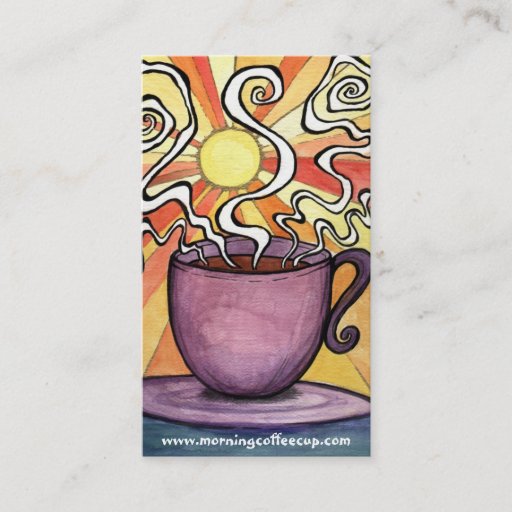 Customizable Morning swirl sun Coffee Cup House Business Card