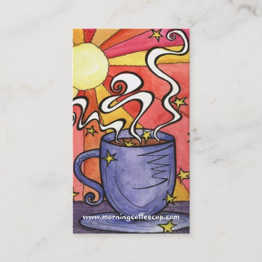 Customizable Morning swirl sun Coffee Cup House Business Card