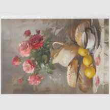 Morning Tea With Roses Decoupage Tissue Paper