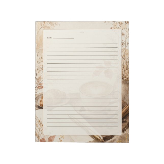 Morning Thoughts Page (Coffee Theme) Notepad (Rotated)