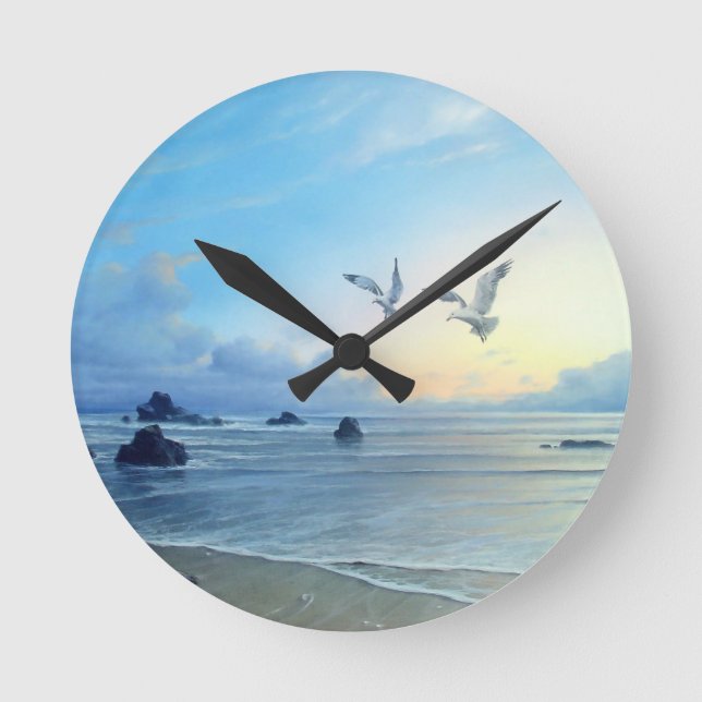 Morning Tides Beach Theme Kitchen Clock (Front)