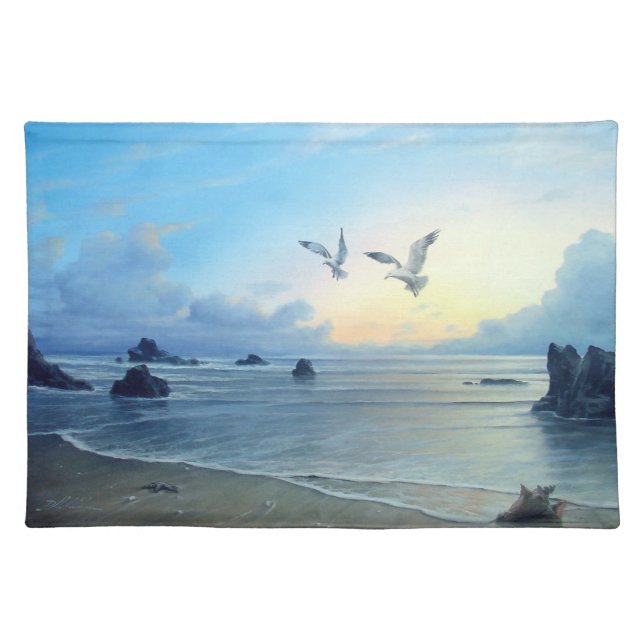 Morning Tides, beach theme placemats (Front)