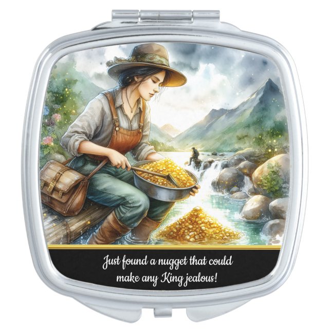 Morning treasures by the river compact mirror (Front)