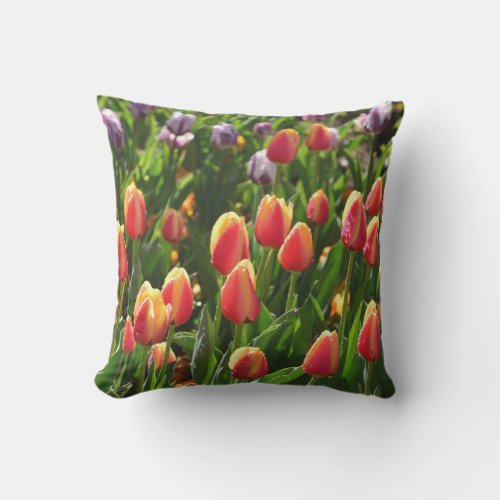 morning tulips outdoor pillow
