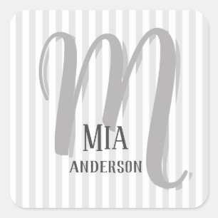 Morning Vibe Personalized Monogram Square Sticker