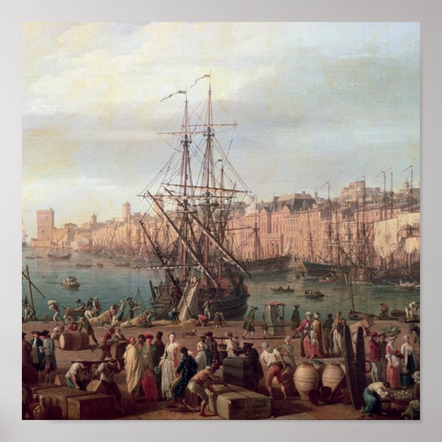 Morning View of the Inner Port of Marseille Poster (Front)