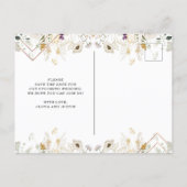 Morning Wildflowers | Geometric Save the Date Announcement Postcard (Back)