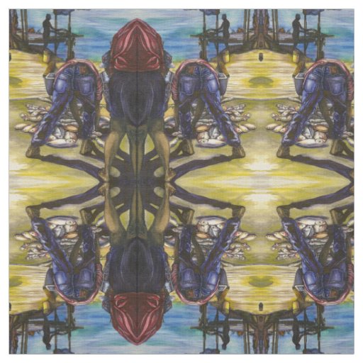 Morning's Catch, Harbor Island, Bahamas Fabric