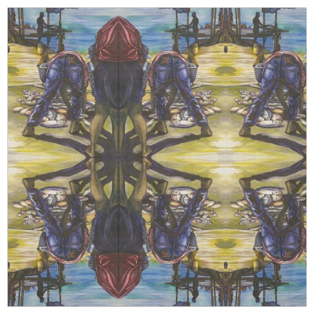 Morning's Catch, Harbor Island, Bahamas Fabric (Swatch)