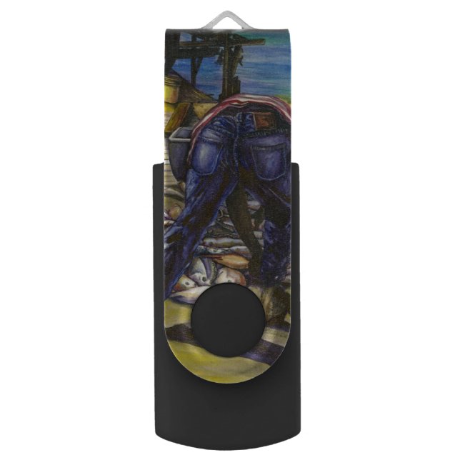 Morning's Catch, Harbor Island, Bahamas Flash Drive (Front Vertical)