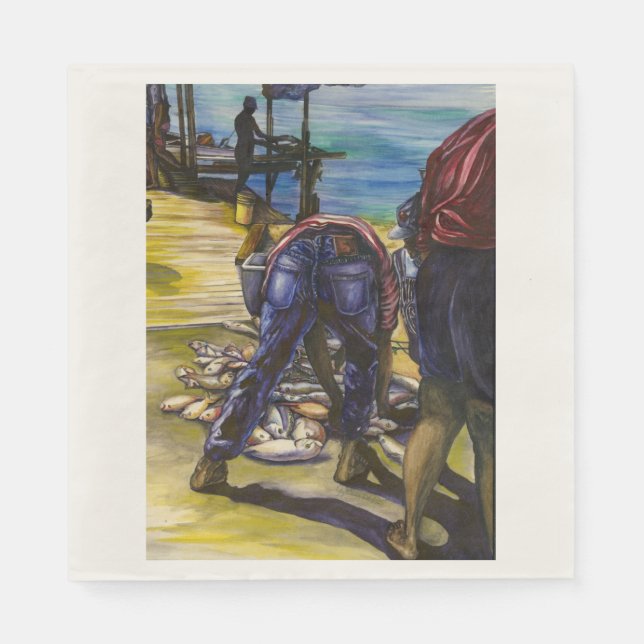 Morning's Catch, Harbor Island, Bahamas Napkins (Front)