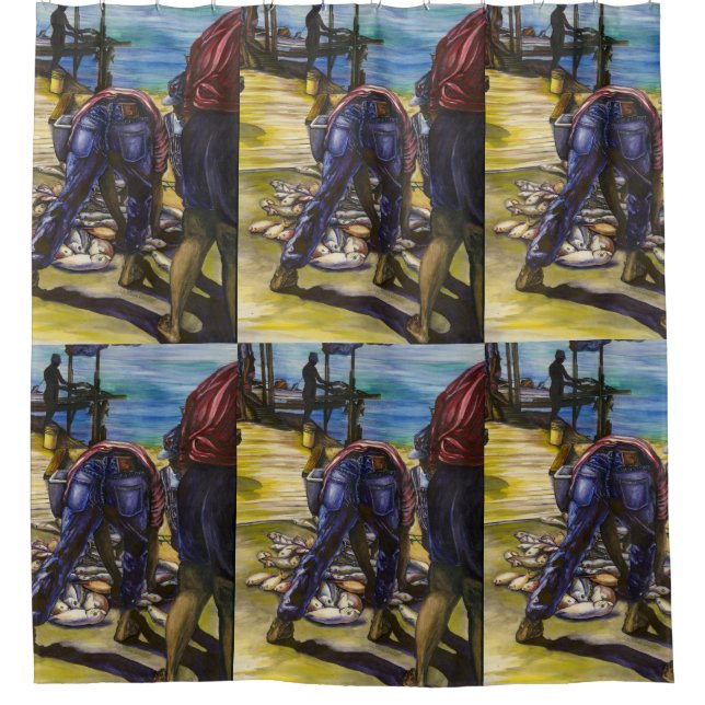 Morning's Catch, Harbor Island, Bahamas Shower Curtain (Front)
