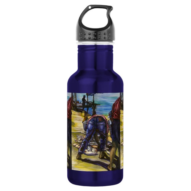 Morning's Catch, Harbor Island, Bahamas Water Bottle (Front)