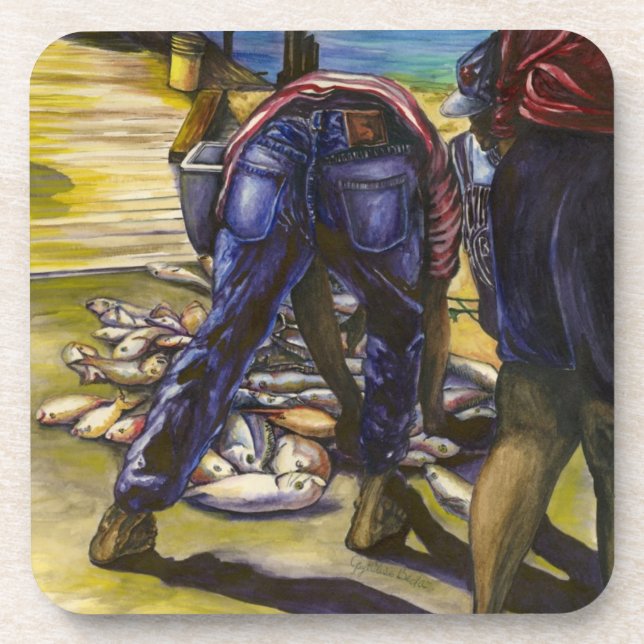 Morning's Catch, Harbor Island Beverage Coaster (Front)