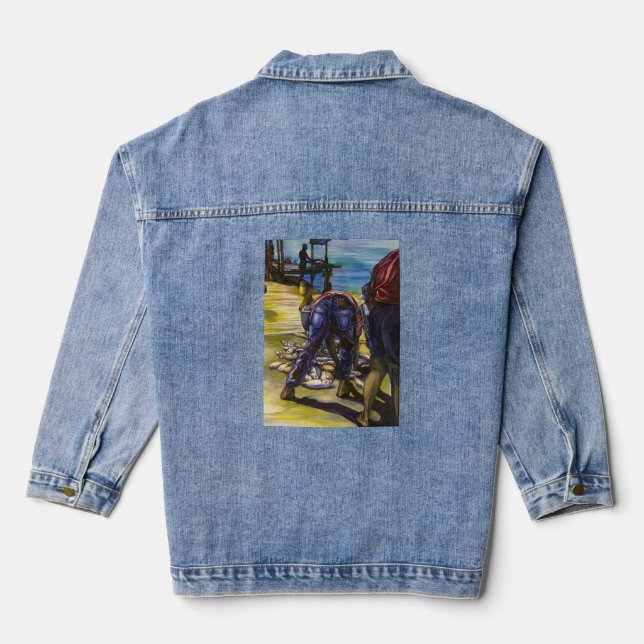Morning's Catch, Harbor Island Denim Jacket (Back)