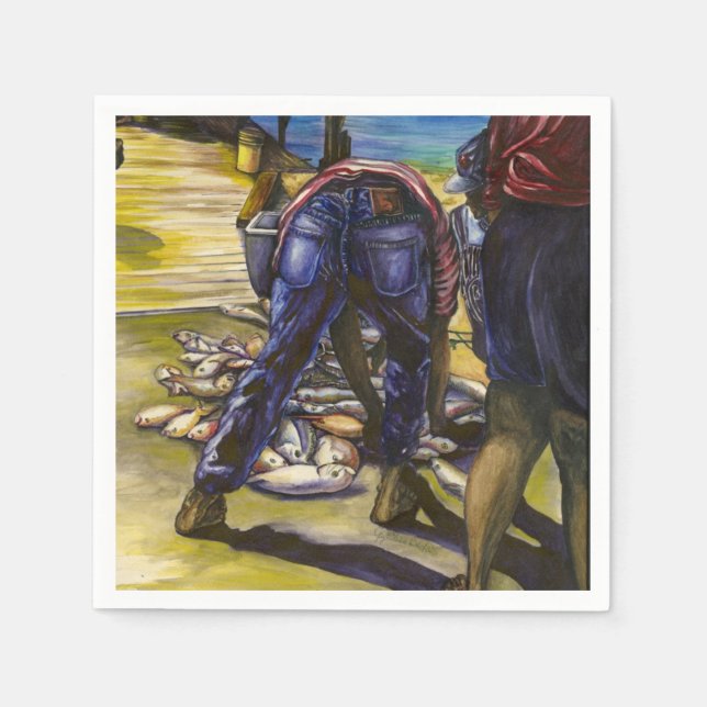 Morning's Catch, Harbor Island Napkins (Front)