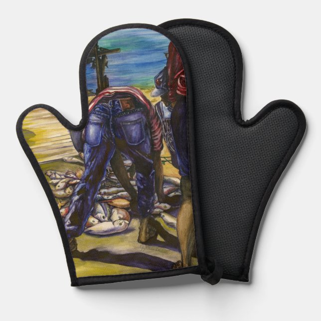 Morning's Catch, Harbor Island Oven Mitt (Front/Back)