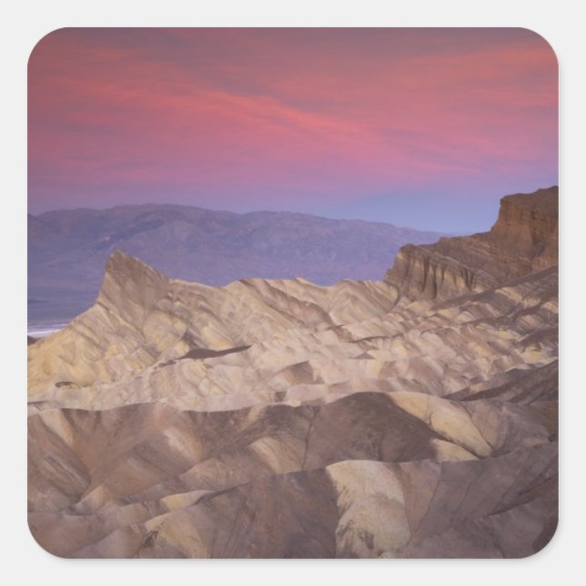 Mornings first light on  Zabriskie Point and 2 Square Sticker (Front)