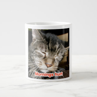 Mornings Hurt with "Captain" the FIV+ Cat Large Coffee Mug