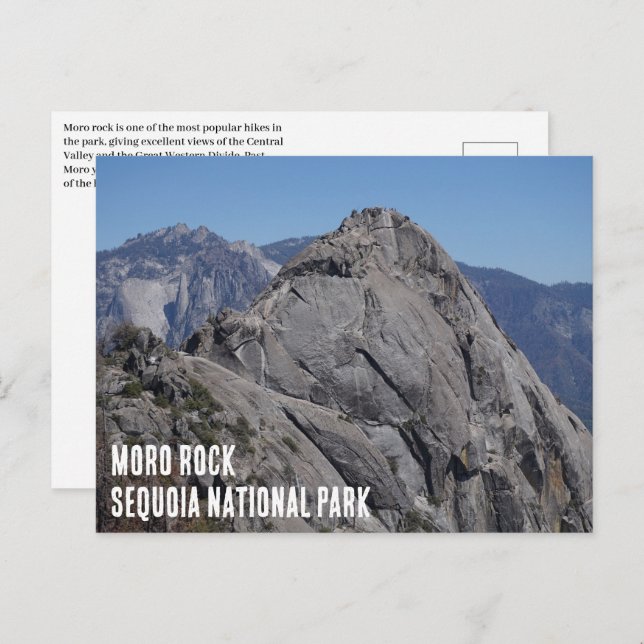 Moro Rock Sequoia National Park Postcard (Front/Back)