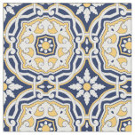 Moroccan Abstract 2 - Blue, Yellow Fabric