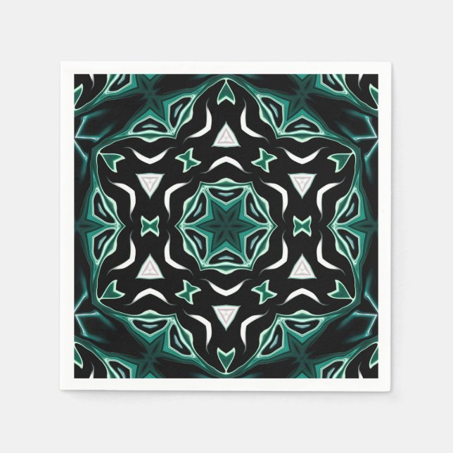 Moroccan african ethnic dark pattern kaleidoscope napkins (Front)