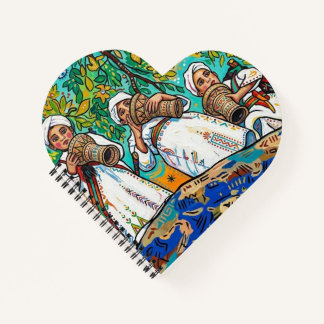 Moroccan Ahwash Amazigh Folk Art Print Notebook