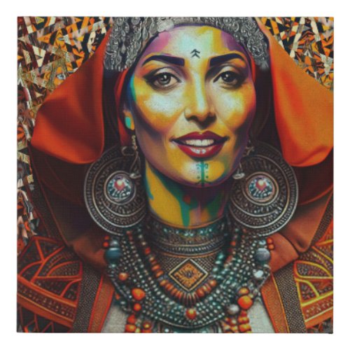 Moroccan Amazigh Beauty v1 Faux Canvas Print