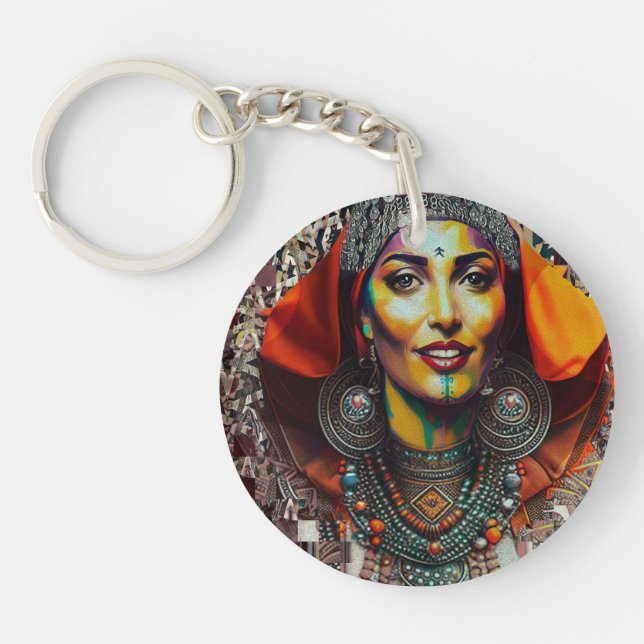 Moroccan Amazigh Beauty V2 Keychain (Front)