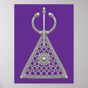 Moroccan Amazigh Fibula Traditional Jewelry Emblem Poster