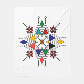 Moroccan Amazigh Geometric Pattern | Traditional B Fleece Blanket