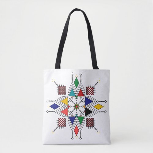 Moroccan Amazigh Geometric Pattern | Traditional B Tote Bag