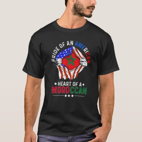 Moroccan American America Pride Foreign Country Mo T_Shirt