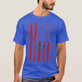 Moroccan American Flag Moroccan Roots Morocco Amer T-Shirt
