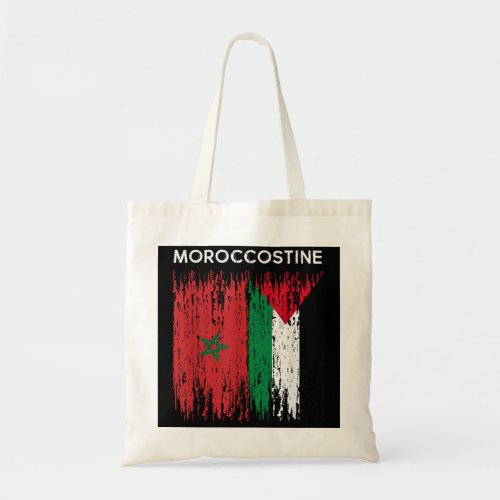 Moroccan and Palestinian flag Morocco and palestin Tote Bag
