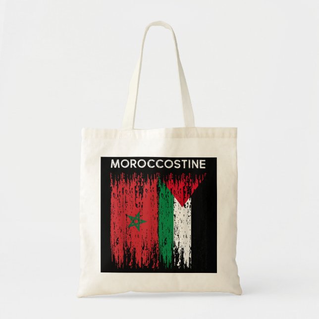 Moroccan and Palestinian flag Morocco and palestin Tote Bag (Front)