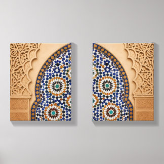Moroccan Andalouse Arch Zellige Canvas Set Photo Tile
