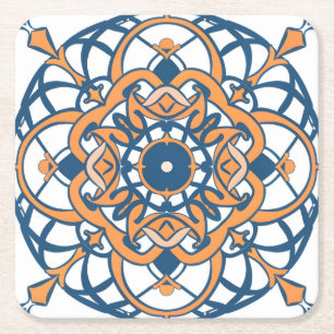 Moroccan Andalusian mosaic Square Paper Coaster