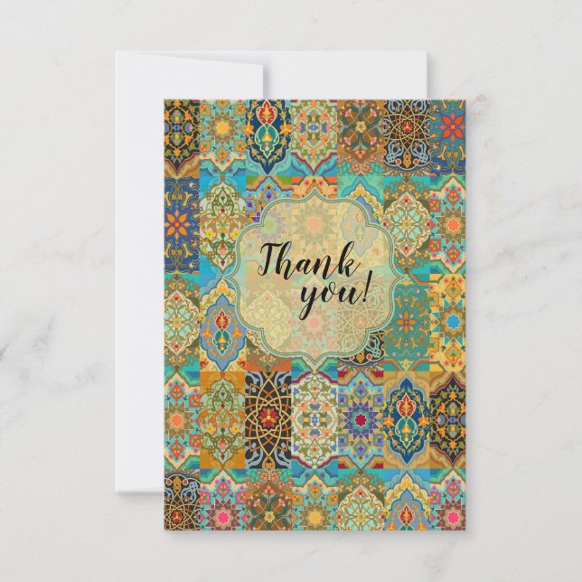 Moroccan Arabesque Ornament Customizable Card (Front)