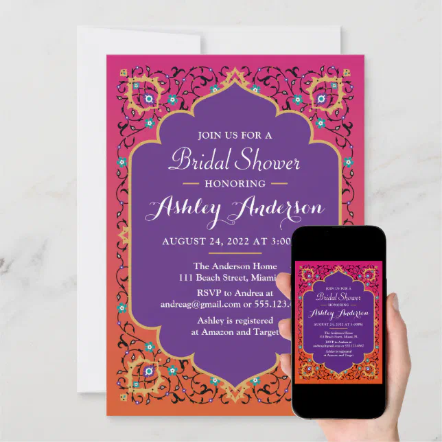 Moroccan Arabian Bridal Shower Invitation Rb86289a5f3a14f17acdc017da17b4225 Pcl1o 644.webp