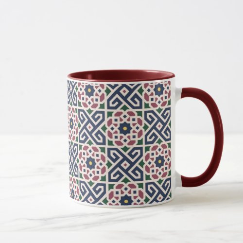 Moroccan Arabic ceramic design ringer mug