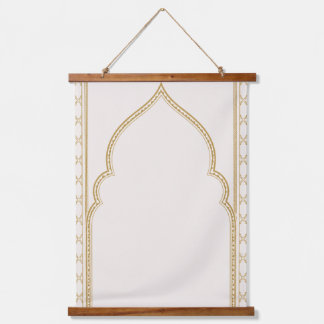 Moroccan Arch Wall Tapestry, Neutral Beige Hanging Tapestry