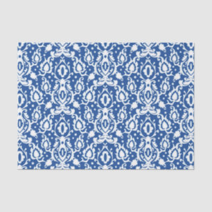Moroccan Blue and White Casbah Damask Tissue Paper